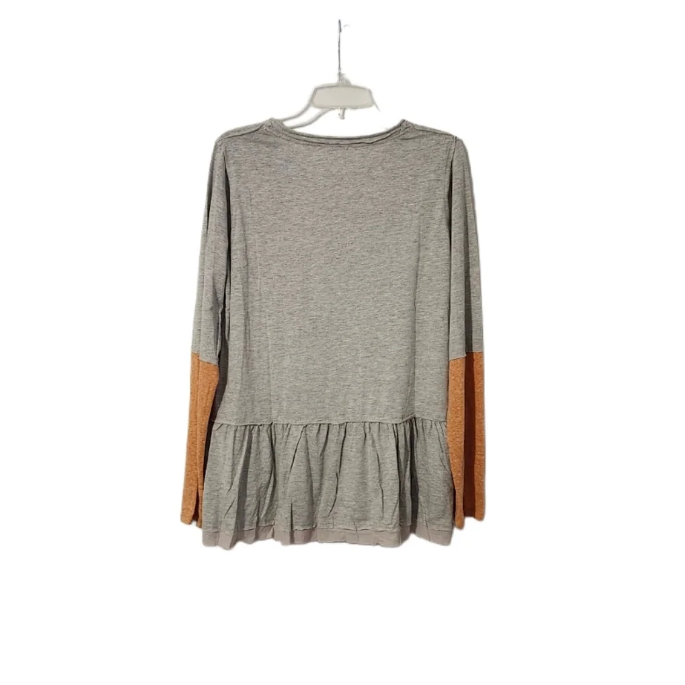 NWT   Easel   Women's S   Henley Tunic   Top   Gray & Orange - Picture 7 of 14